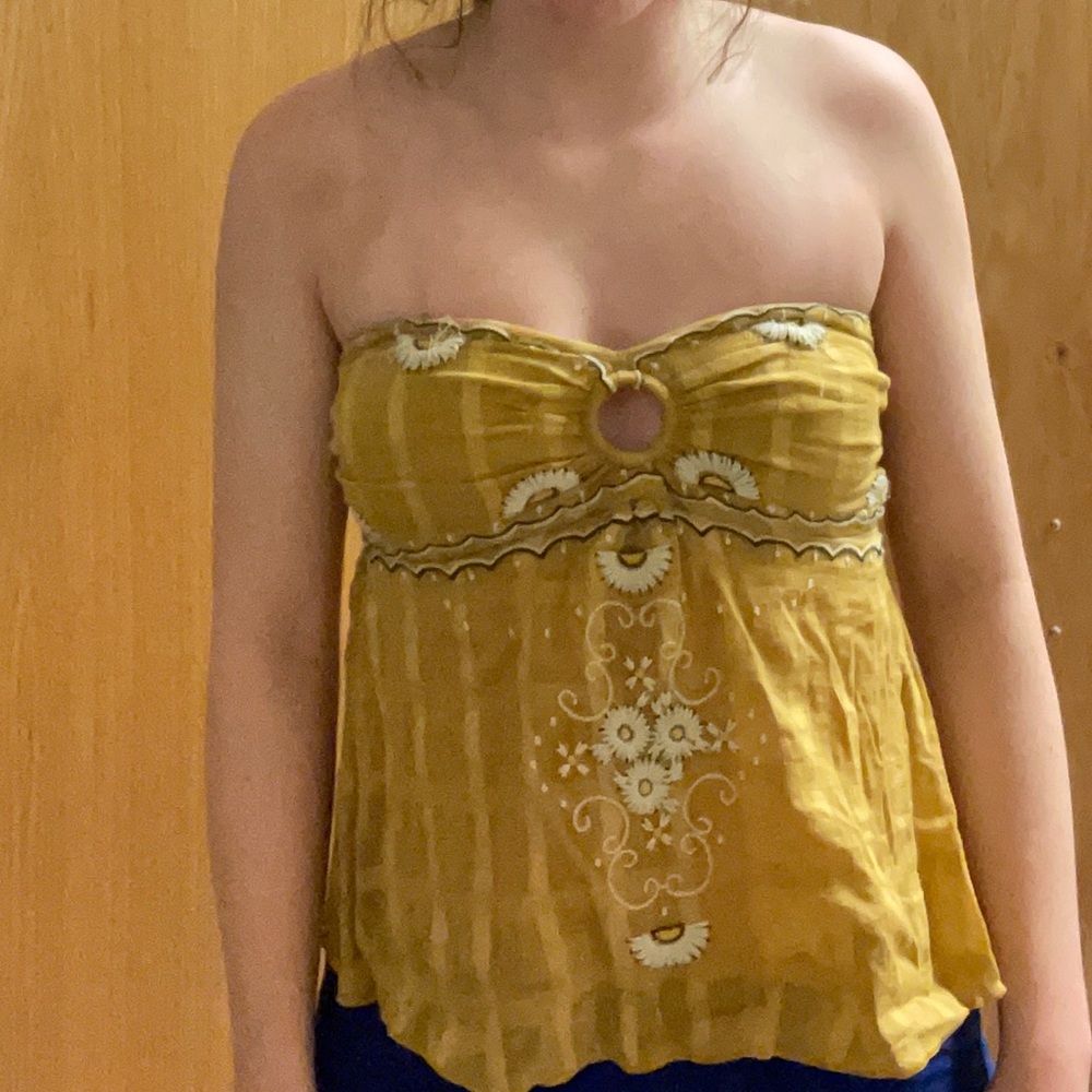 Yellow Strapless Free people too